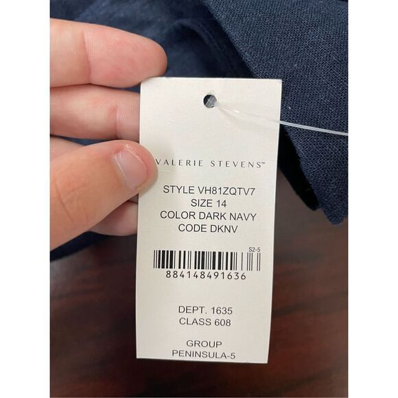 NWT Valerie Stevens Dark Navy Size 14 Shorts with Crochet - Picture 5 of 5